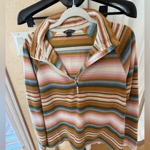 Eddie Bauer Multicolor Striped Women's quarter zip fleece